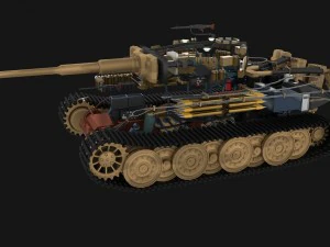 fully built panzer tiger tank late 1944 hdri v1 3D Model