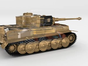 fully built panzer tiger tank late 1944 hdri v1 3D Model