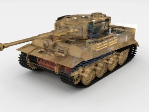 fully built panzer tiger tank late 1944 hdri v1 3D Model