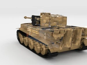 fully built panzer tiger tank late 1944 hdri v1 3D Model