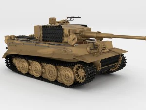 fully built panzer tiger tank late 1944 hdri v1 3D Model