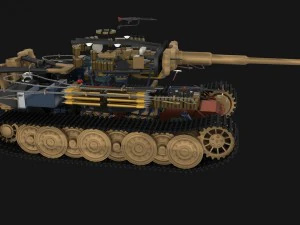 fully built panzer tiger tank late 1944 hdri v1 3D Model