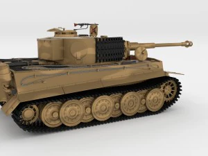 fully built panzer tiger tank late 1944 hdri v1 3D Model