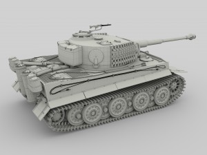 fully built panzer tiger tank late 1944 hdri v1 Modelo 3D