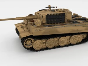 fully built panzer tiger tank late 1944 hdri v1 3D Model