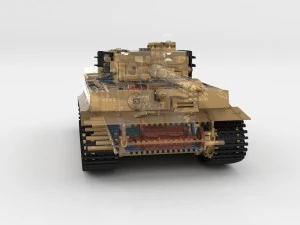 fully built panzer tiger tank late 1944 hdri v1 3D Model
