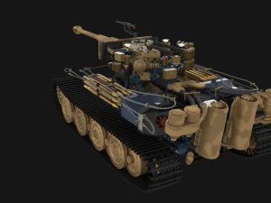 fully built panzer tiger tank late 1944 hdri v1 3D Model