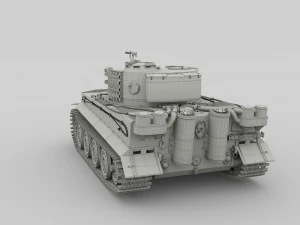 fully built panzer tiger tank late 1944 hdri v1 3D Model