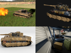 fully built panzer tiger tank late 1944 v1 firing 3D Model