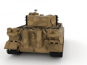 fully built panzer tiger tank late 1944 v1 firing 3D Model