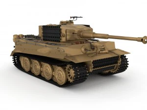 fully built panzer tiger tank late 1944 v1 firing 3D Model