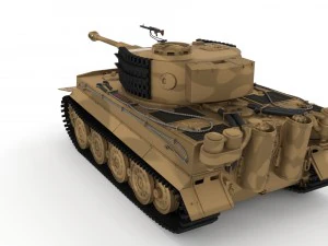 fully built panzer tiger tank late 1944 v1 firing 3D Model