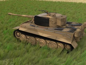 fully built panzer tiger tank late 1944 v1 firing 3D Model