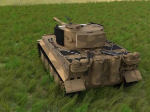 fully built panzer tiger tank late 1944 v1 firing 3D Model