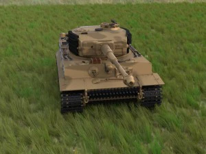 fully built panzer tiger tank late 1944 v1 firing 3D Model