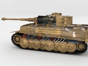 fully built panzer tiger tank late 1944 v1 firing 3D Model