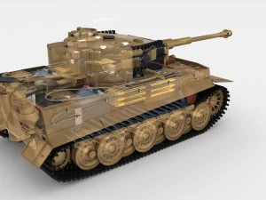 fully built panzer tiger tank late 1944 v1 firing 3D Model