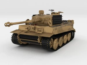 fully built panzer tiger tank late 1944 v1 firing 3D Model