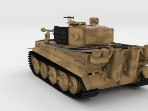 fully built panzer tiger tank late 1944 v1 firing 3D Model
