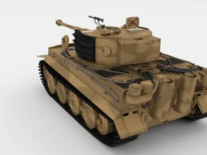 fully built panzer tiger tank late 1944 v1 firing 3D Model