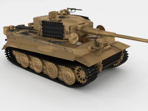 fully built panzer tiger tank late 1944 v1 firing 3D Model