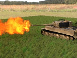 fully built panzer tiger tank late 1944 v1 firing 3D Model
