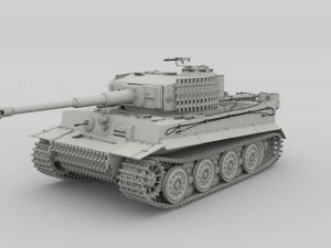 fully built panzer tiger tank late 1944 v1 firing 3D Model