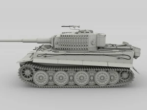 fully built panzer tiger tank late 1944 v1 firing 3D Model
