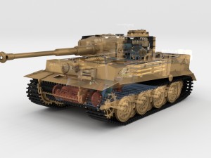 panzer tiger tank late 1944 v1 with interior 3D Model