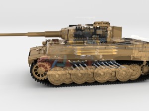 panzer tiger tank late 1944 v1 with interior 3D Model