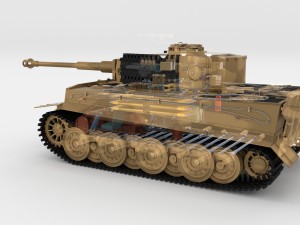 panzer tiger tank late 1944 v1 with interior 3D Model