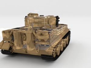 panzer tiger tank late 1944 v1 with interior 3D Model