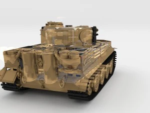 panzer tiger tank late 1944 v1 with interior 3D Model