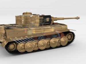 panzer tiger tank late 1944 v1 with interior 3D Model