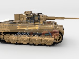 panzer tiger tank late 1944 v1 with interior 3D Model