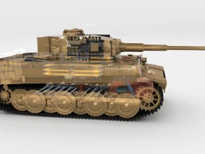 panzer tiger tank late 1944 v1 with interior 3D Model