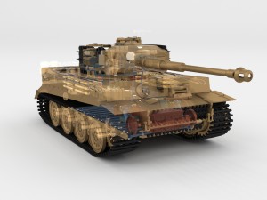panzer tiger tank late 1944 v1 with interior 3D Model