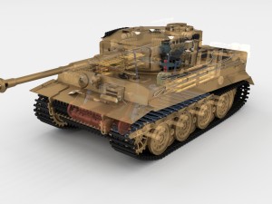 panzer tiger tank late 1944 v1 with interior 3D Model