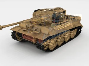 panzer tiger tank late 1944 v1 with interior 3D Model