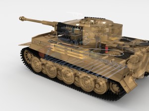 panzer tiger tank late 1944 v1 with interior 3D Model