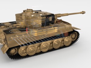 panzer tiger tank late 1944 v1 with interior 3D Model