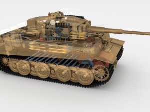 panzer tiger tank late 1944 v1 with interior 3D Model