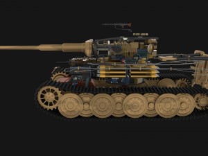 panzer tiger tank late 1944 v1 with interior 3D Model