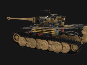 panzer tiger tank late 1944 v1 with interior 3D Model