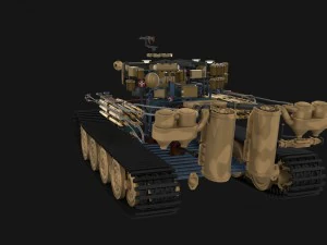 panzer tiger tank late 1944 v1 with interior 3D Model