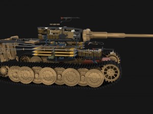 panzer tiger tank late 1944 v1 with interior 3D Model