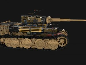 panzer tiger tank late 1944 v1 with interior 3D Model