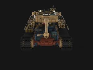 panzer tiger tank late 1944 v1 with interior 3D Model