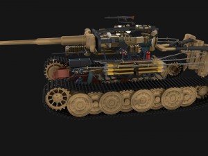panzer tiger tank late 1944 v1 with interior 3D Model