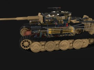 panzer tiger tank late 1944 v1 with interior 3D Model